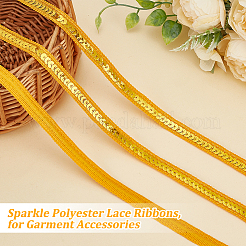 Блестящие кружевные ленты из полиэстера&nbsp;OCOR-WH0090-67C
