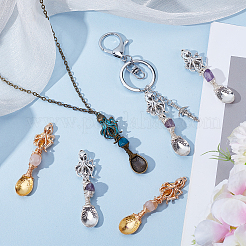 9 шт. большие подвески из сплава и драгоценных камней в тибетском стиле&nbsp;PALLOY-GA00010