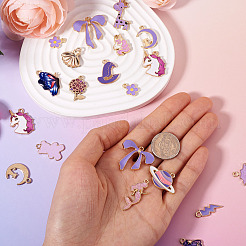 30шт 15 стиля подвески из сплава с эмалью&nbsp;ENAM-PJ0001-11