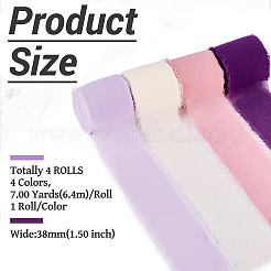 4 рулон двухцветной полиэстеровой ленты с потертостями OCOR-TA0002-87A