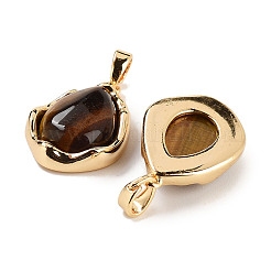 Подвески-капли из натурального тигрового глаза&nbsp;KK-C051-59G-02