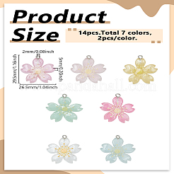 14шт 7 цвета светящиеся прозрачные подвески из смолы&nbsp;RESI-LP0001-64