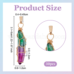 30 шт. подвески из натурального окрашенного кварца с заостренными бусинами&nbsp;PALLOY-OC00044