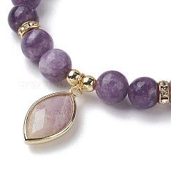 Stretch-Armbänder aus natürlichem Lepidolith / lila Glimmerstein&nbsp;BJEW-JB10092-04