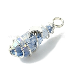 2 шт. подвески из натурального кварцевого кристалла с гальваническим покрытием&nbsp;PALLOY-JF03168-02