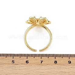 Кольца-манжеты из латуни с микропаве из прозрачного кубического циркония RJEW-S633-02G