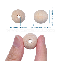 Натуральные незаконченные деревянные бусины&nbsp;WOOD-Q008-20mm-LF
