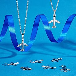 201ステンレススチールペンダント12個  飛行機  ステンレス鋼色  25.5x20.5x2.5mm  穴：3.5x6.5mm&nbsp;STAS-UN0033-11