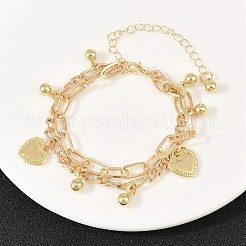 Браслеты из железа с цепочкой «фигаро» и «скрепка»&nbsp;BJEW-A156-01G