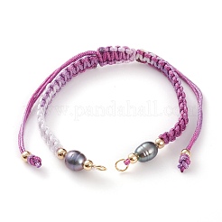 Регулируемый браслет из плетеного шнура из полиэстера&nbsp;AJEW-JB00860