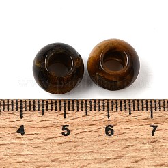 天然石タイガーアイビーズ  大穴ビーズ  ロンデル  12x10mm  穴：5mm&nbsp;G-T092-12mm-01