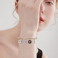 100шт 5 цвета светлые позолоченные подвески из сплава с эмалью&nbsp;ENAM-NB0001-46