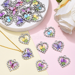 20 шт. 5 стиля стеклянных подвесок из платинового сплава FIND-YW0007-61