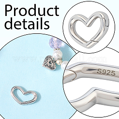 2 шт. 925 кольца-пружинки из стерлингового серебра&nbsp;STER-SC0001-55