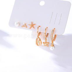 6 пара комплектов сережек из латуни NL6059