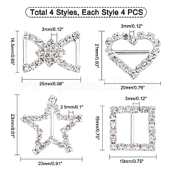 16 шт. 4 пряжки для лент для свадебных приглашений в виде сердца RB-PH0001-16