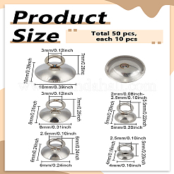 50 шт. 5 стиля 304 нержавеющая сталь бусины колпачки подвески STAS-LP0005-21
