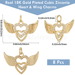 8шт латунные подвески с микропаве и кубическим цирконием KK-BBC0020-22