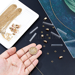 Наборы для самостоятельного изготовления ожерелий с подвесками из нержавеющей стали 304 и стеклянной бутылки DIY-HS0001-51G