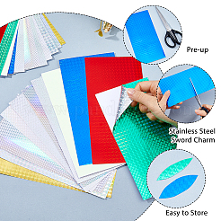 16 Stück 16 Arten wasserdichte holografische selbstklebende PVC-Blätter&nbsp;DIY-FH0010-82