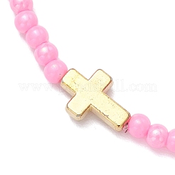 Акриловые круглые бусины эластичные браслеты для женщин BJEW-JB12065