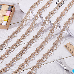 10 ярд полиэстеровой филигранной цветочной кружевной ленты OCOR-ME0001-08