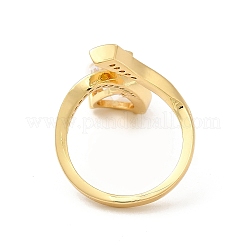 Кольцо-капля из прозрачного кубического циркония с открытой манжетой&nbsp;RJEW-I092-18G