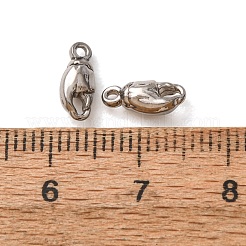 304ステンレススチールコネクタチャーム  ロブスタークローリンク  ステンレス鋼色  9.5x4x3.5mm  穴：1mm&nbsp;STAS-N124-68P