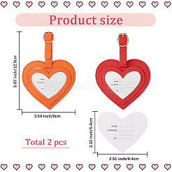 2 шт. 2-х цветные бирки для багажной сумки из искусственной кожи AJEW-GF0011-46A