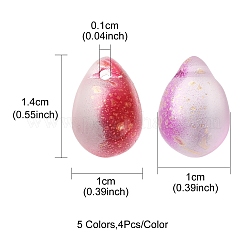 20 шт. 5 цвета двухцветные прозрачные окрашенные распылением стеклянные подвески&nbsp;GLAA-YW0001-92