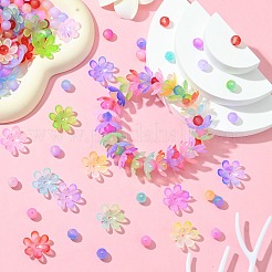 Наборы для изготовления украшений из акрила в виде круглых цветочных бусин своими руками&nbsp;DIY-CJ0002-82