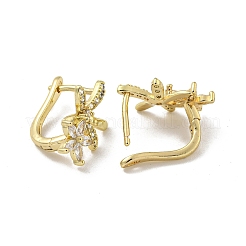 Серьги-кольца из латуни с микропаве из кубического циркония EJEW-C088-08G