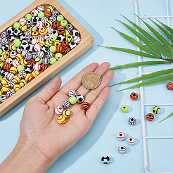 160шт 8 цвета непрозрачные акриловые бусины MACR-DC0001-13