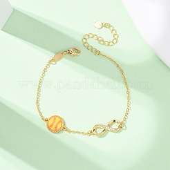 Спортивные браслеты с латунными микрокристаллами кубических цирконий в форме бесконечности&nbsp;BJEW-D386-01D-G