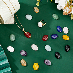 20 шт. 10 стиля кабошонов из натуральных и синтетических смешанных драгоценных камней G-FH0002-56
