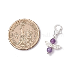 10 шт. 10 стиля подвеска в виде ангела из натуральных и синтетических смешанных драгоценных камней&nbsp;HJEW-JM03143-01