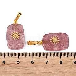 Natürliche Erdbeer-Quarz-Anhänger&nbsp;G-G461-04G-04