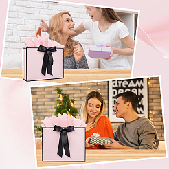 2 шт. прямоугольные бумажные подарочные пакеты с ручками для хранения и лентами ABAG-SP0001-05F