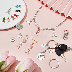 Набор для самостоятельного изготовления брелоков на тему ленты осведомленности&nbsp;DIY-PH0020-71