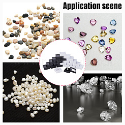 24 шт. 2-цветные квадратные акриловые коробки для демонстрации россыпью бриллиантов CON-GA0001-16