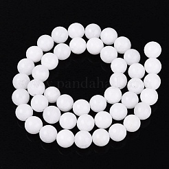 Chapelets de perles rondes en jade blanc naturel teinté&nbsp;G-Q937-20