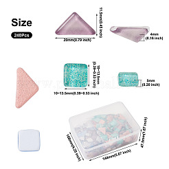 240шт 2 стиля прозрачных стеклянных кабошонов GLAA-EL0001-02B