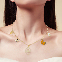 6 шт. 2-х цветные цепочки-скрепки из нержавеющей стали 304&nbsp;NJEW-SC0001-58A