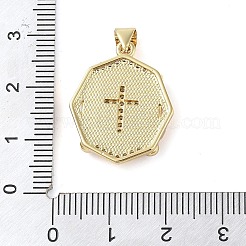 Латунные микропаве прозрачные подвески с фианитом KK-Q813-16F-G