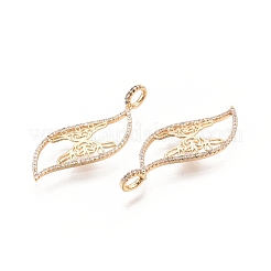 Латунные микропаве прозрачные подвески с фианитом&nbsp;KK-G436-13G