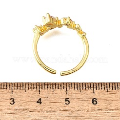 Манжеты из латуни с микро паве кубический цирконий для женщин RJEW-H247-05G