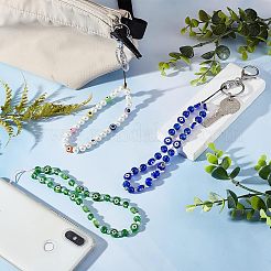 3 шт. 3 стиля стеклянный жемчуг и лэмпворк и стеклянные бусины мобильные ремни KEYC-OC0001-19