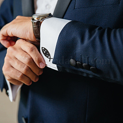 2 пара запонок из нержавеющей стали AJEW-FH0006-22B