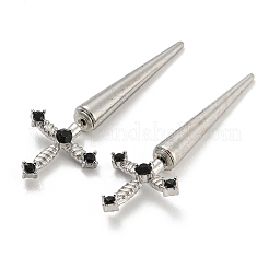 Aretes de aleación con rhinestone en la parte delantera y trasera&nbsp;EJEW-B031-04P