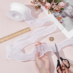 5 ярд ленты из органзы с пластиковой жемчужиной по краю&nbsp;OCOR-WH0101-185A